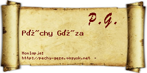 Péchy Géza névjegykártya