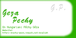 geza pechy business card